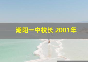 潮阳一中校长 2001年